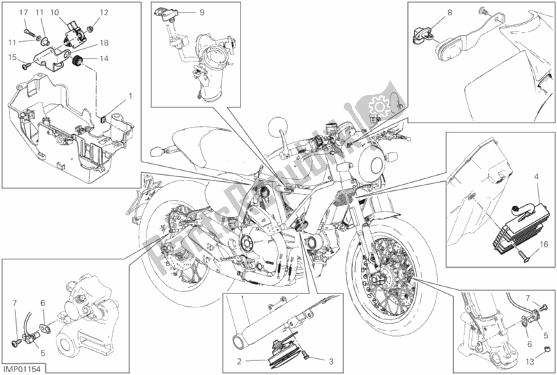 All parts for the 13d - Electrical Devices of the Ducati Scrambler Cafe Racer USA 803 2019